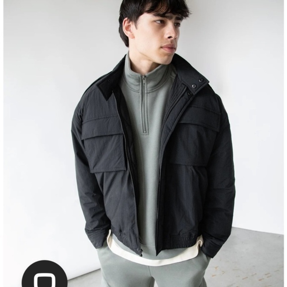 OAK + FORT Black Bomber Jacket
